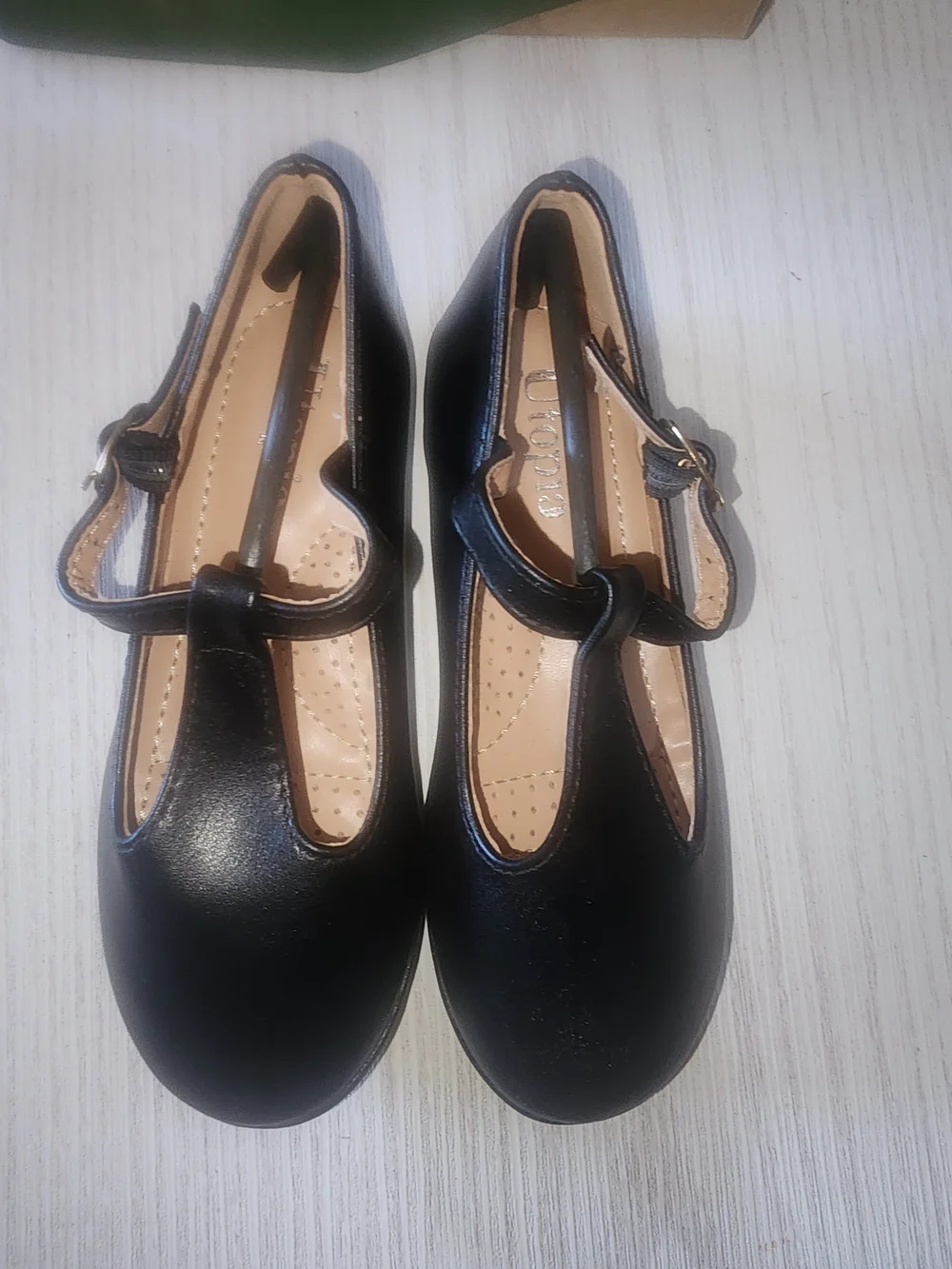 Topia Toddler GIRLS Black T-Strap Flats